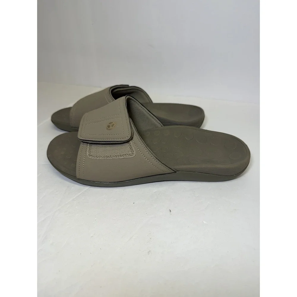 Vionic Kiwi -Men's Motion Control Orthotic Slide Sandal Camel Khaki Sz 10